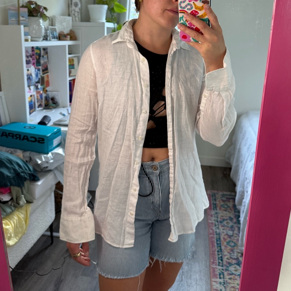 J. Crew Perfect Linen Button-Up